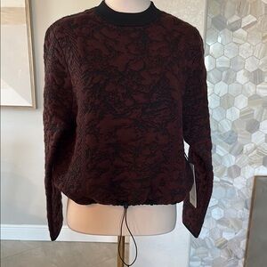 lululemon athletica Maroon and Black Textured Top